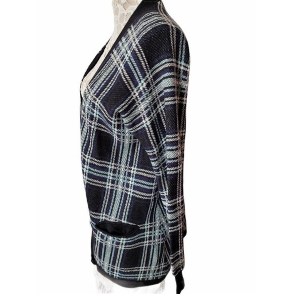 Bcbgeneration Plaid Button Front Cardigan Sweater… - image 3